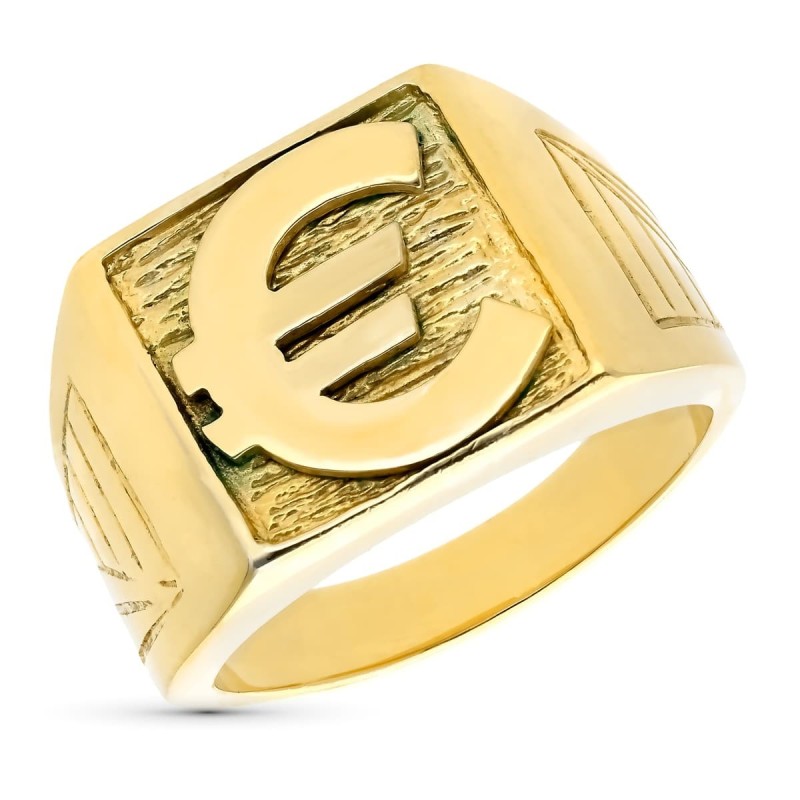 Sello Oro Amarillo Caballero Macizo Euro Cuadrado 15X15 mm oro 18k