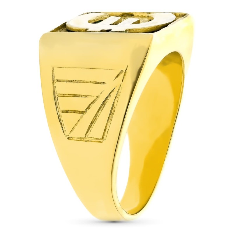 Sello Oro Amarillo Caballero Macizo Euro Cuadrado 15X15 mm oro 18k
