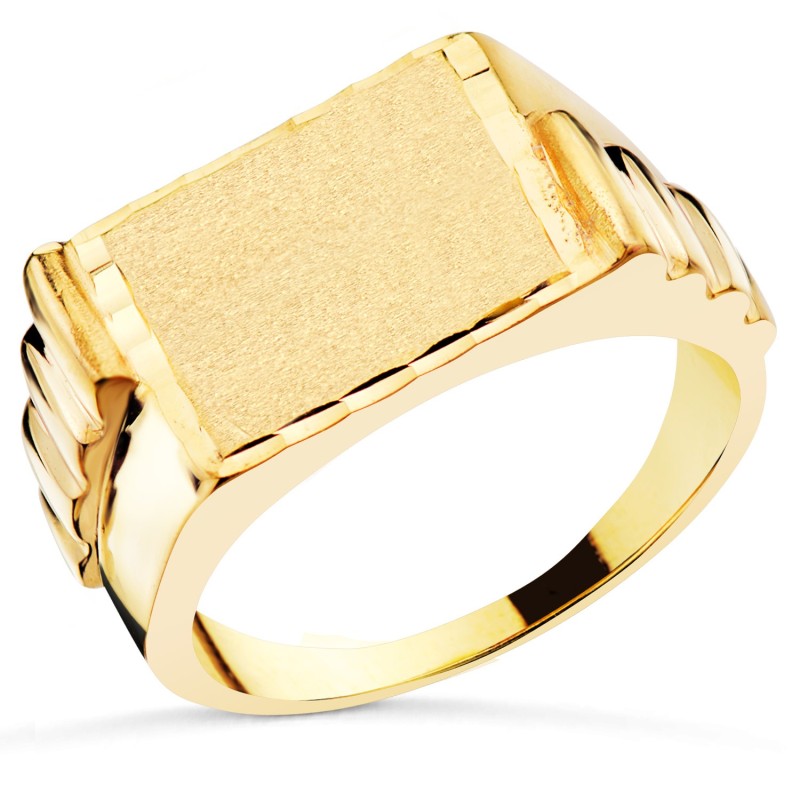 Sello Oro Amarillo Caballero Macizo Cuadrado 12 X 14mm oro 18k