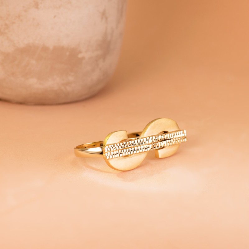 Sello Oro Amarillo Simbolo Dolar Tallado Dos Cuerpos 50X17 mm oro 18k