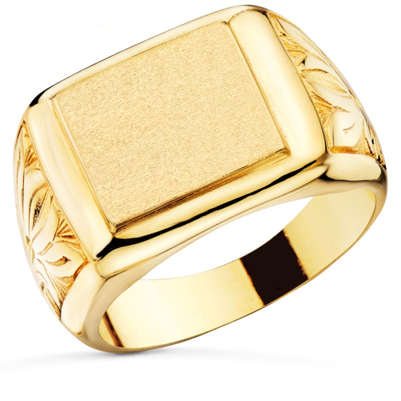 Sello Oro Amarillo Caballero Macizo Brillo Zona Grabado 13X12 mm oro 18k