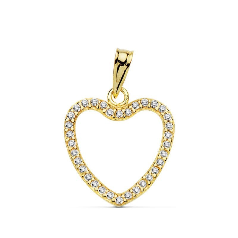 Colgante Oro Amarillo Corazon Circonita 16X16 Mm oro 18k