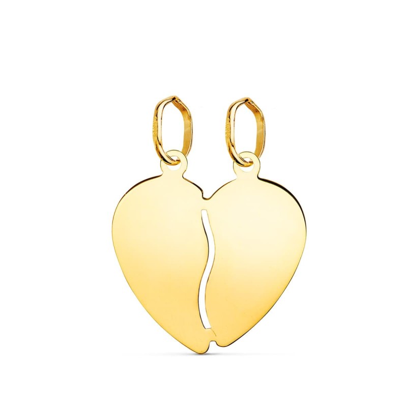 Colgante Oro Amarillo Corazon Partido Brillo 17X15 Mm oro 18k