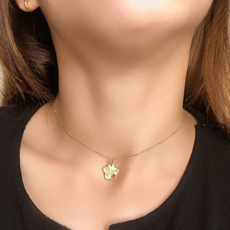 Colgante Oro Amarillo Te Quiero Flor Con Corazon Calado 15X14 Mm oro 18k