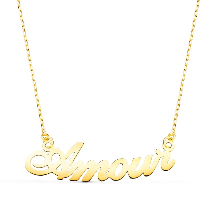 Gargantilla Oro Amarillo Letra Amour Ancho: 30Mm Cadena 42,5 2,5 Cm oro 18k