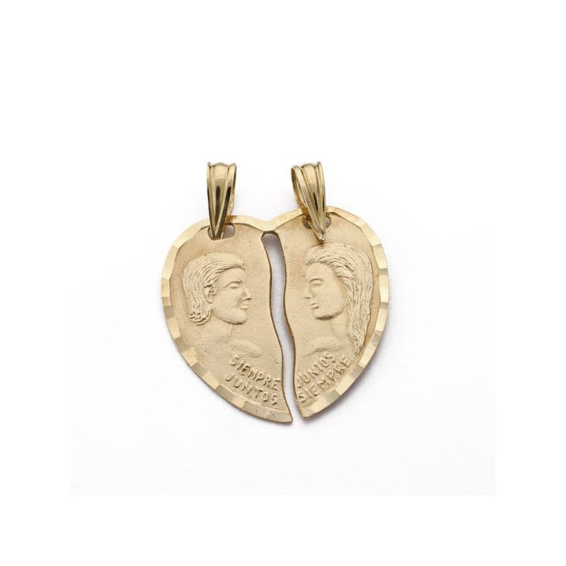 Colgante Oro Amarillo Corazon Pareja 20X20 Mm oro 18k