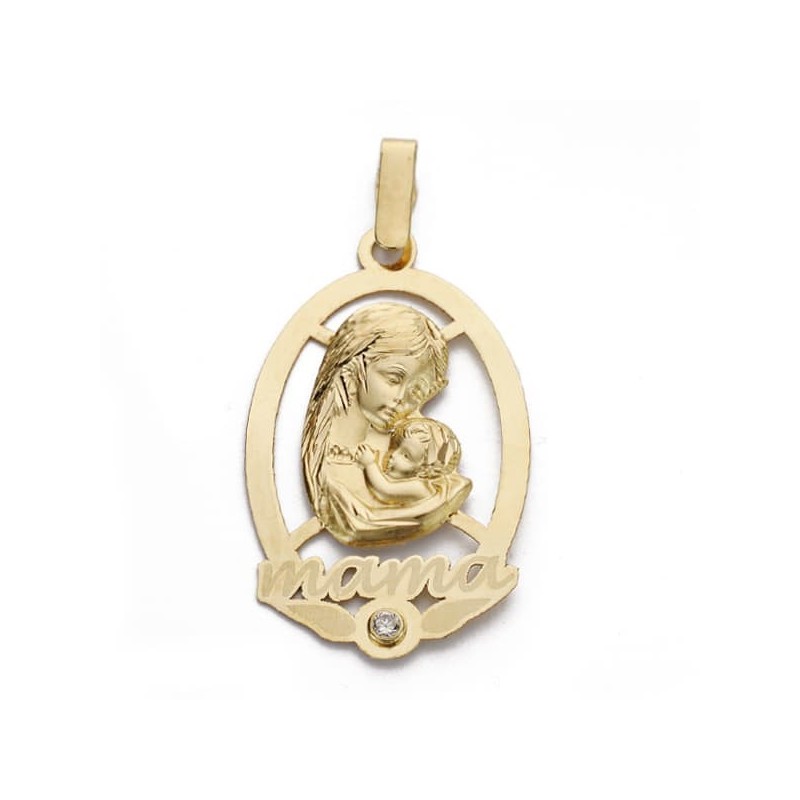 Colgante Oro Amarillo Madre Laser. 25X16 Mm oro 18k