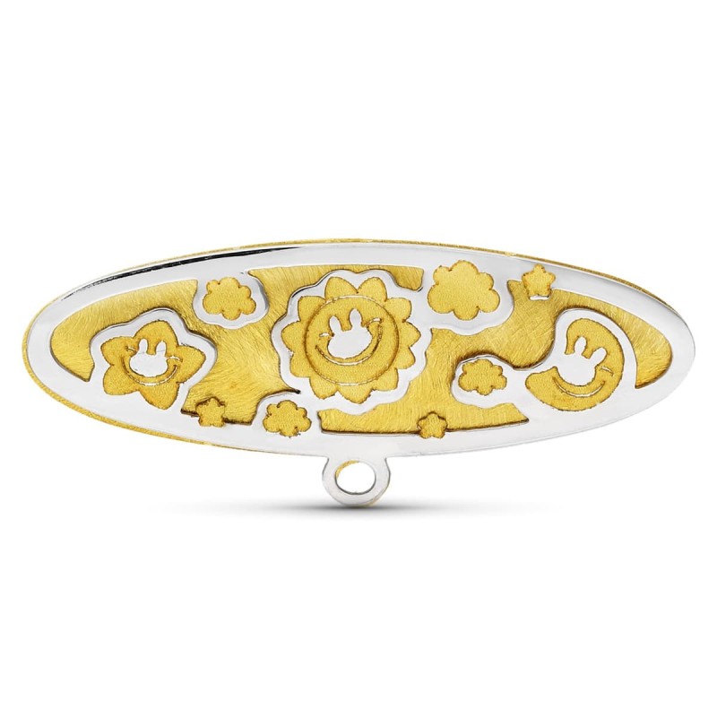 Alfiler Oro Bicolor 28X9 Mm oro 18k