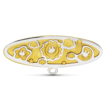 Alfiler Oro Bicolor 28X9 Mm oro 18k