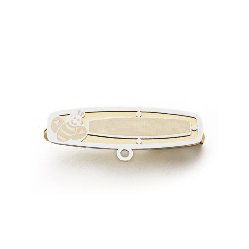 Alfiler Oro Bicolor Abeja 28X7 Mm oro 18k