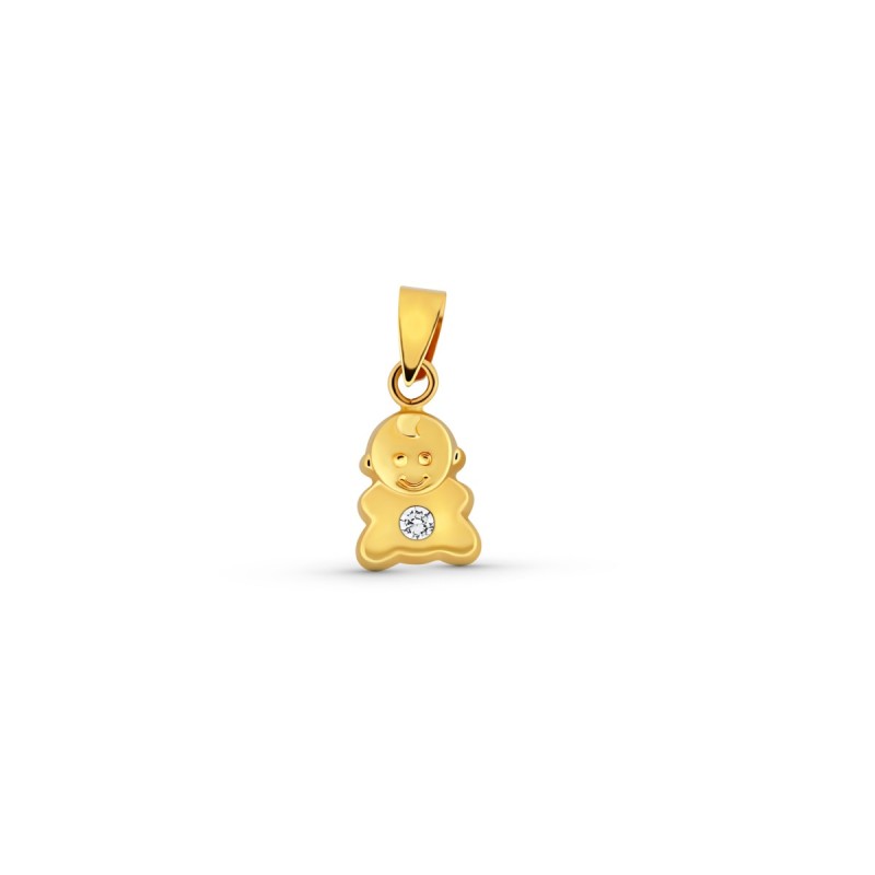 Colgante Oro Amarillo Niño Circonita 10X6 Mm oro 18k
