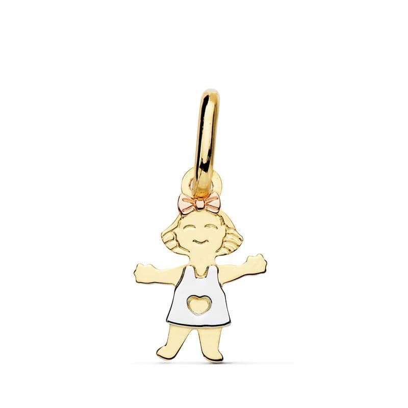 Colgante Oro Tricolor Niña 17X12 Mm oro 18k