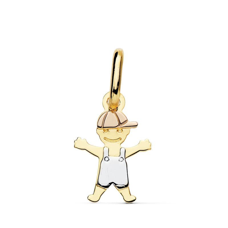 Colgante Oro Tricolor Niño Muñeco 17X12 Mm oro 18k