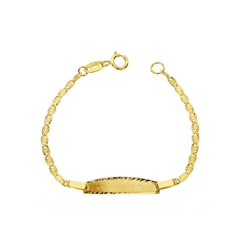 Pulsera Oro Amarillo Esclava Tallada 12Cm Cierre Reasa oro 18k