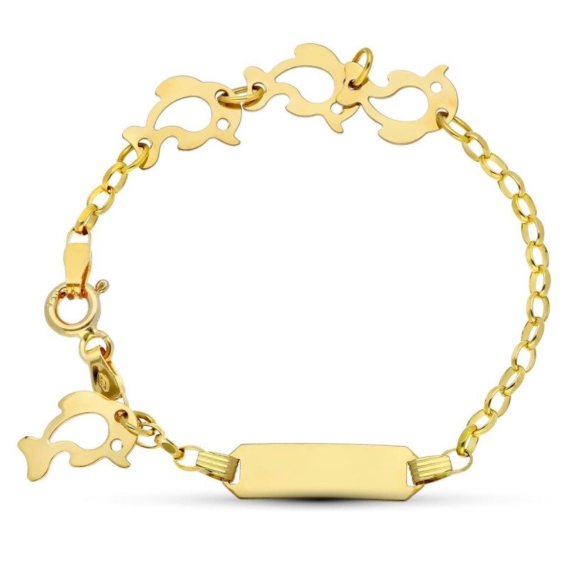 Esclava Oro Amarillo Delfines 13Cm 2 Mm oro 18k