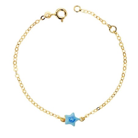 Pulsera Oro Amarillo Bebe Estrella Esmal.14Cm oro 18k