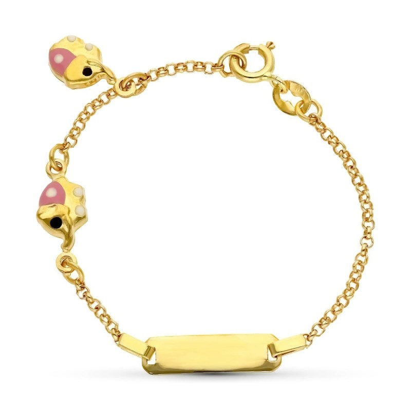 Esclava Oro Amarillo Elefantes. 13Cm oro 18k