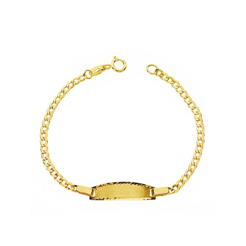 Pulsera Esclava Oro Amarillo Barbada 14Cm oro 18k