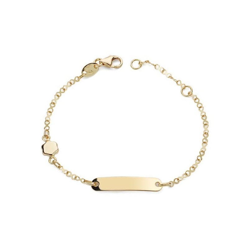Pulsera Esclava Oro Amarillo Motivo Flor 14Cm oro 18k