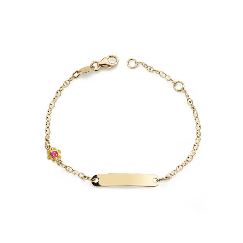 Pulsera Esclava Oro Amarillo Sol Esmalte 14Cm oro 18k