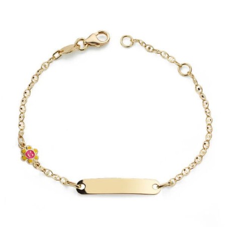 Pulsera Esclava Oro Amarillo Sol Esmalte 14Cm oro 18k