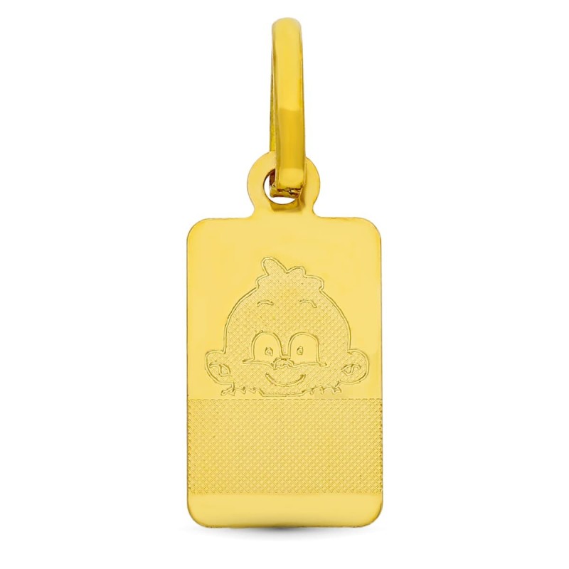 Placa Chapa Oro Amarillo Bebe 16X8 Mm oro 18k