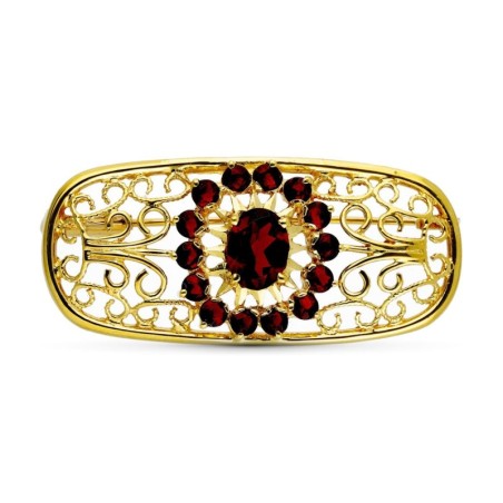 Broche Oro Amarillo Oval 14 Circonitas oro 18k