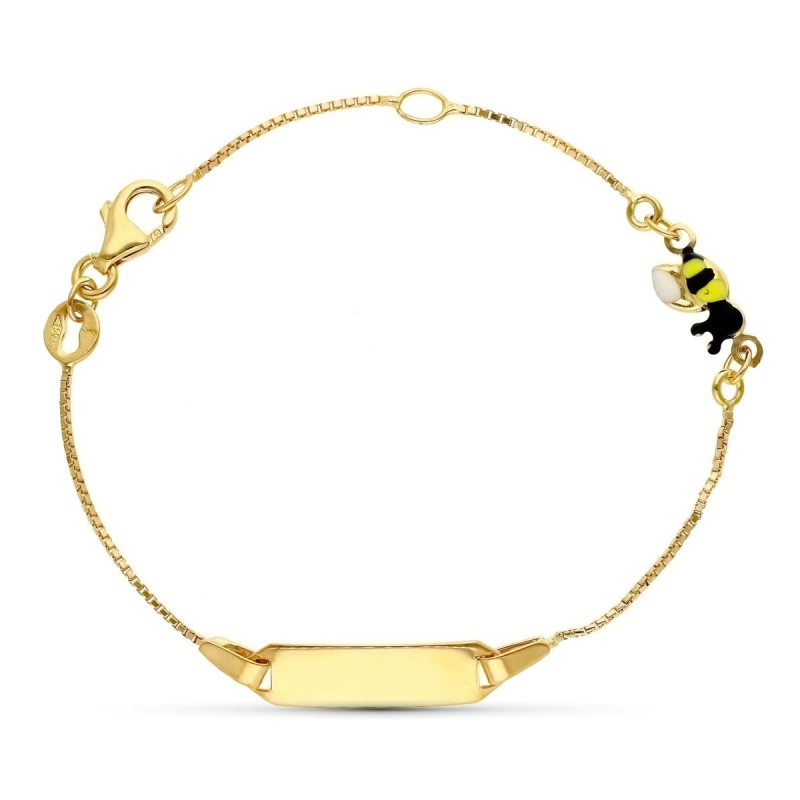 Esclava Oro Amarillo Abeja Esmalte 16Cm oro 18k