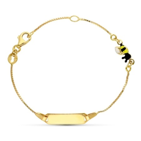 Esclava Oro Amarillo Abeja Esmalte 16Cm oro 18k