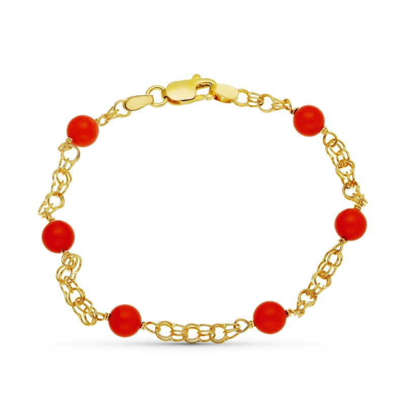 Pulsera Oro Amarillo Coral Fino Cerdeña 5 Mm 17Cm oro 18k