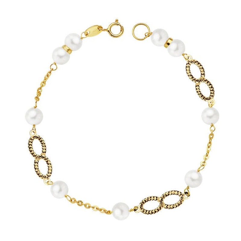Pulsera Oro Amarillo Comunion Perla 5.5 Mm 18Cm oro 18k