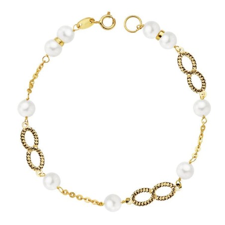 Pulsera Oro Amarillo Comunion Perla 5.5 Mm 18Cm oro 18k