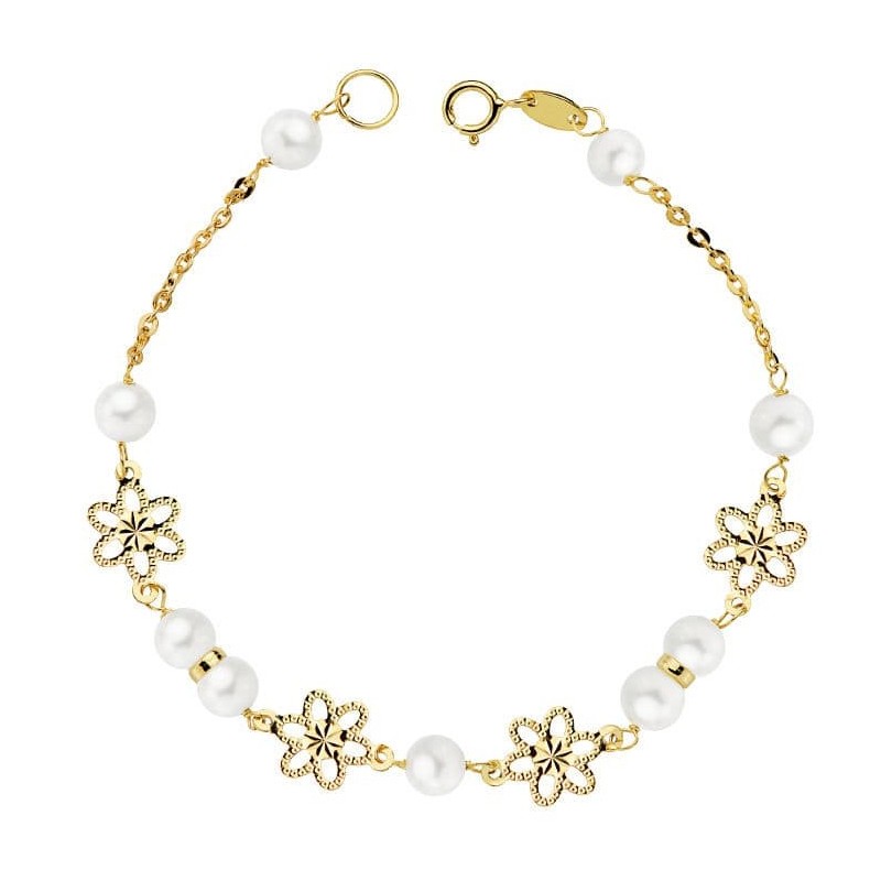Pulsera Oro Amarillo Comunion Perla 5.5 Mm 18Cm oro 18k