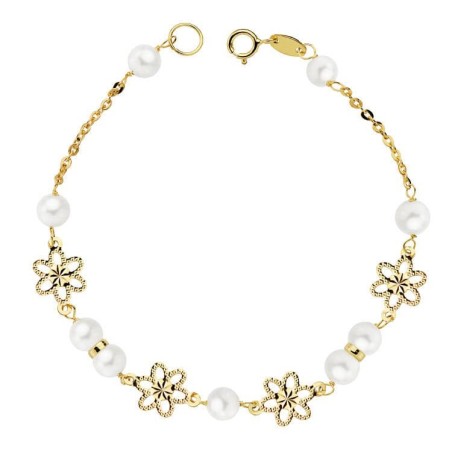 Pulsera Oro Amarillo Comunion Perla 5.5 Mm 18Cm oro 18k