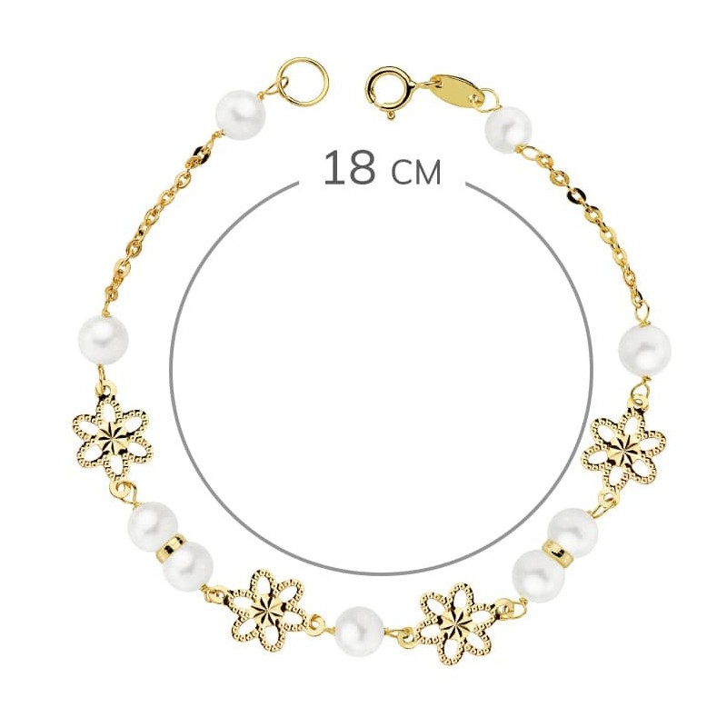 Pulsera Oro Amarillo Comunion Perla 5.5 Mm 18Cm oro 18k