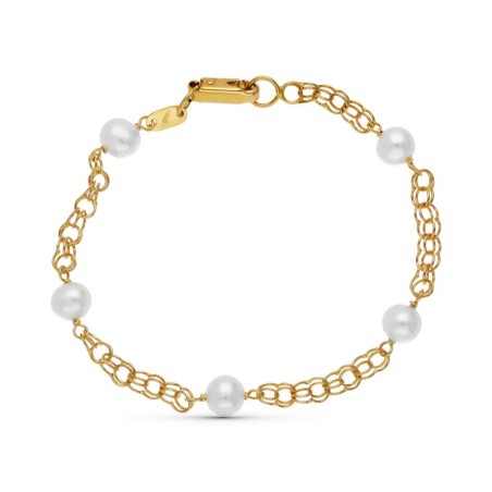 Pulsera Oro Amarillo Perla 16.5 Cm oro 18k
