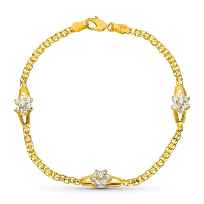Pulsera Oro Amarillo Comunion Circonitas oro 18k