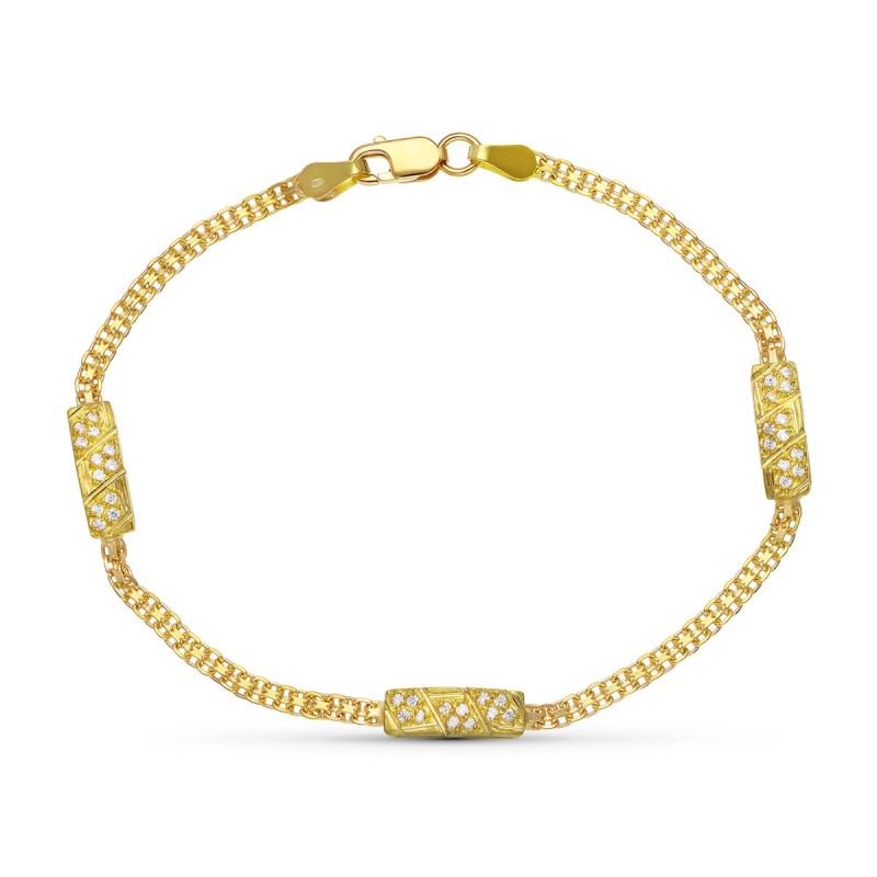 Pulsera Oro Amarillo Circonitas oro 18k