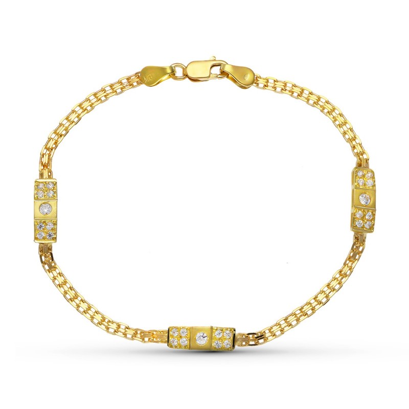 Pulsera Oro Amarillo Circonitas oro 18k