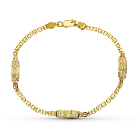 Pulsera Oro Amarillo Circonitas oro 18k