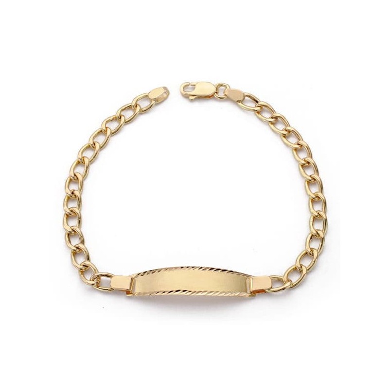 Pulsera Esclava Oro Amarillo Comunion Barbada 18.5Cm oro 18k