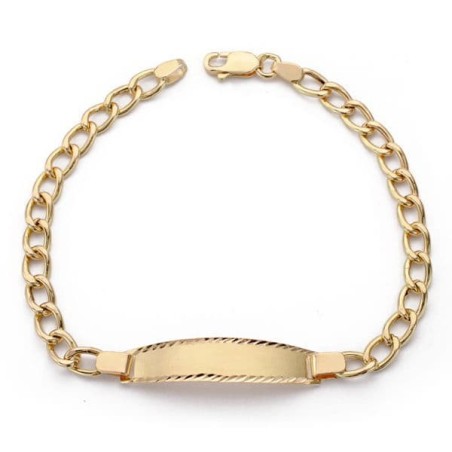 Pulsera Esclava Oro Amarillo Comunion Barbada 18.5Cm oro 18k