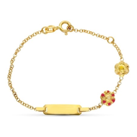 Esclava Oro Amarillo Flores 15.5 Cm oro 18k