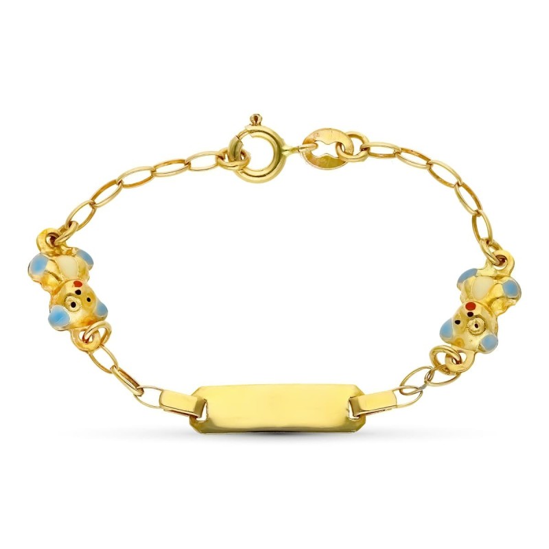 Esclava Oro Amarillo Pequeña 2 Oso S. oro 18k