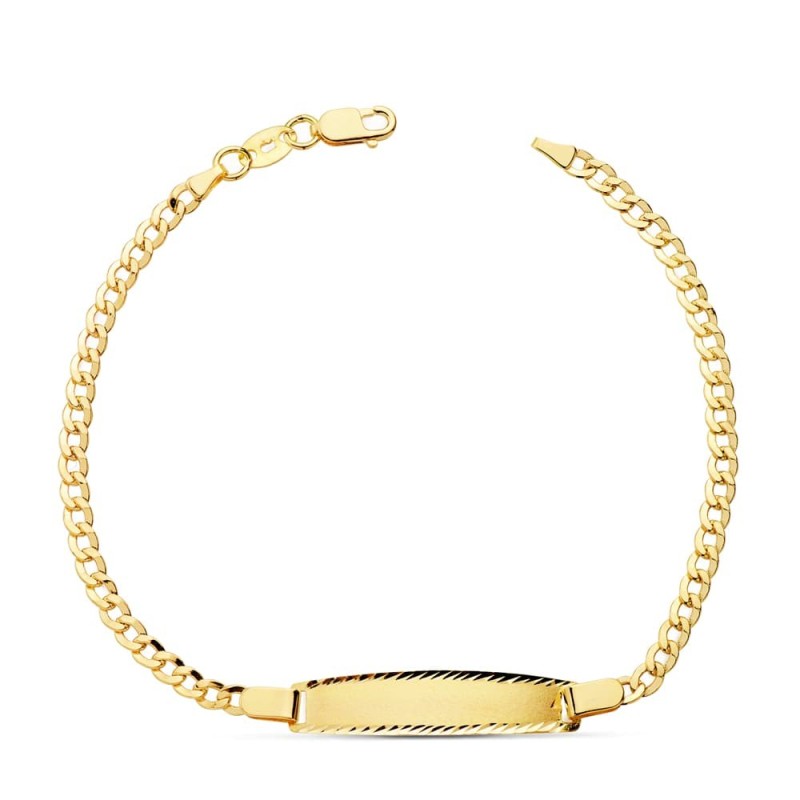 Pulsera Esclava Oro Amarillo Hueca Barbada 17Cm oro 18k