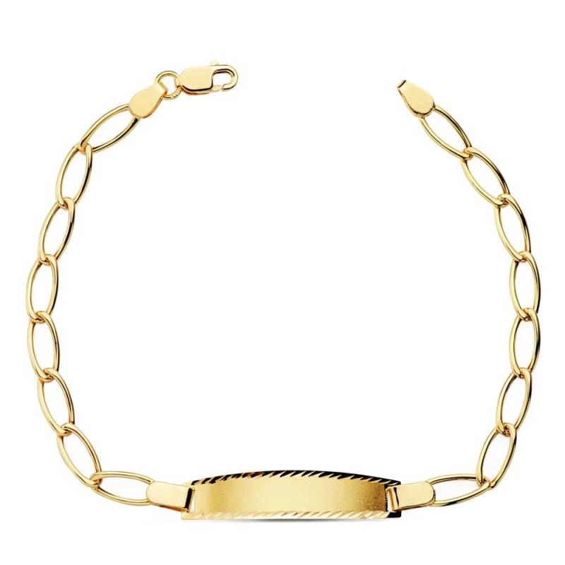 Pulsera Esclava Oro Amarillo Bilbao Hueca 17Cm oro 18k