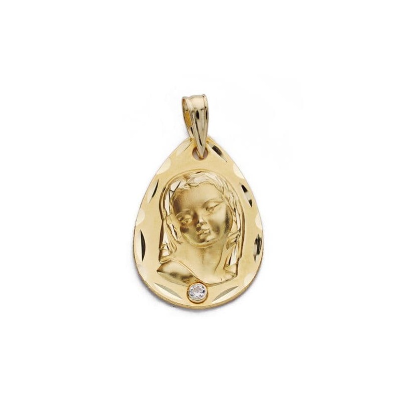 Medalla Oro Amarillo Virgen Niña 22X14 Mm oro 18k
