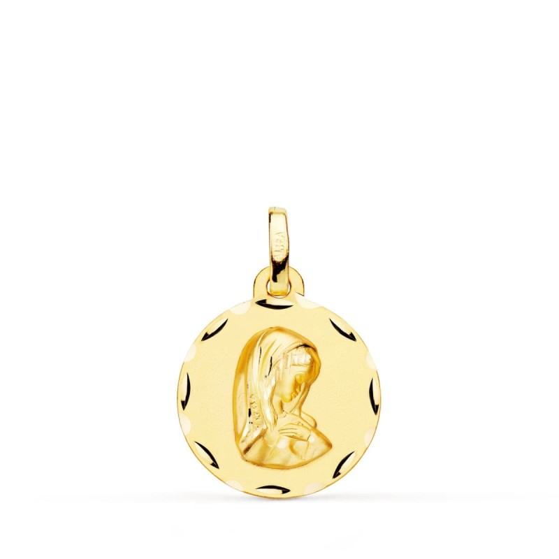 Medalla Oro Amarillo Virgen Niña 18 Mm oro 18k