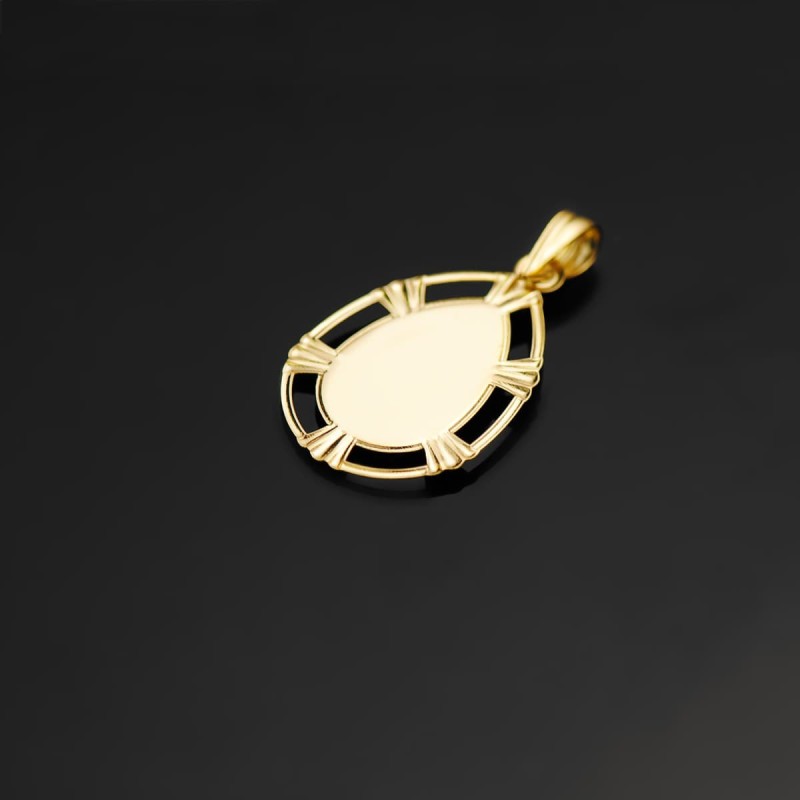 Medalla Oro Amarillo Virgen Niña Lagrima 23X15 Mm oro 18k