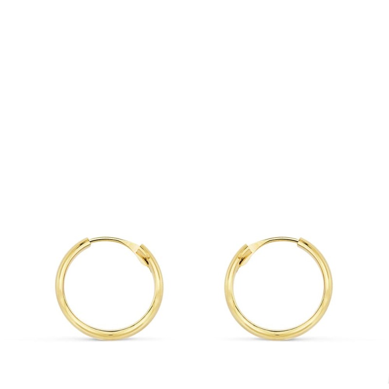 Aros Huecos Oro Amarillo Media Caña Ligeros.14X3 Mm oro 18k
